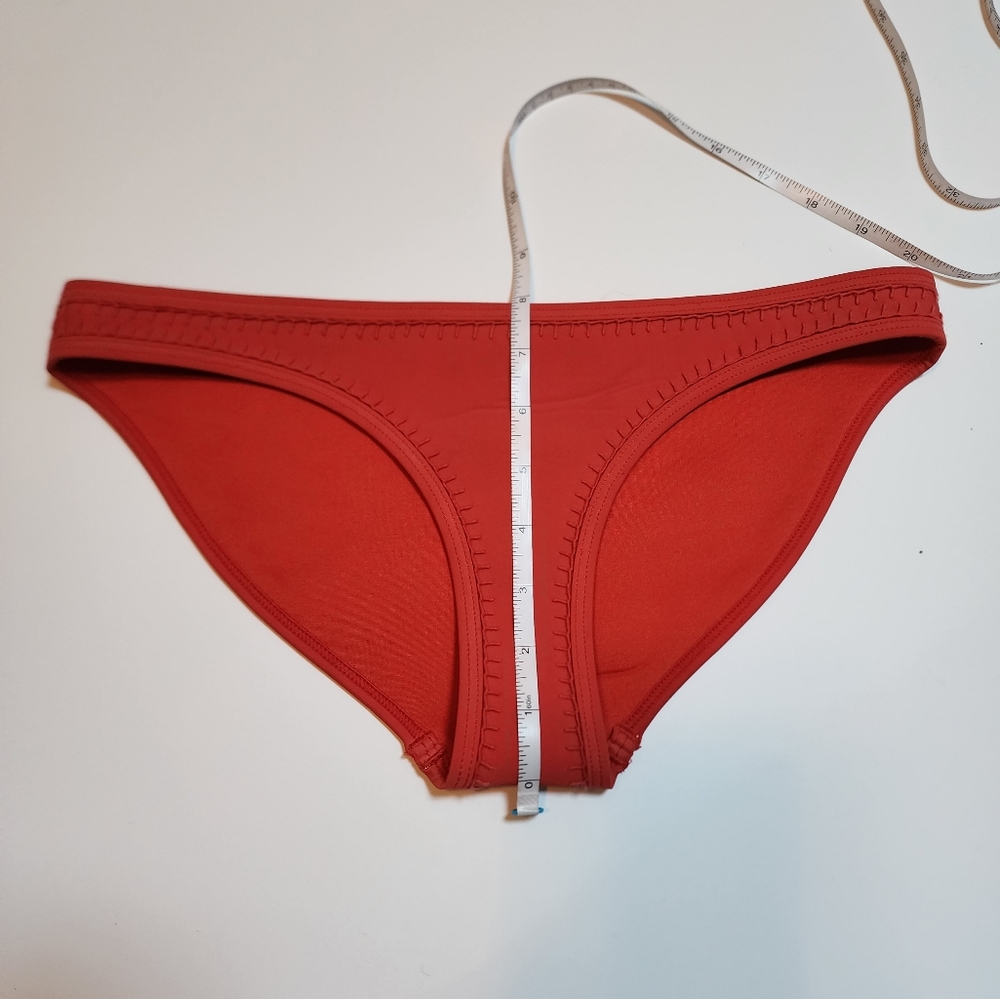 Triangl red orange neoprene bikini bottom Women's size small - Picture 9 of 10